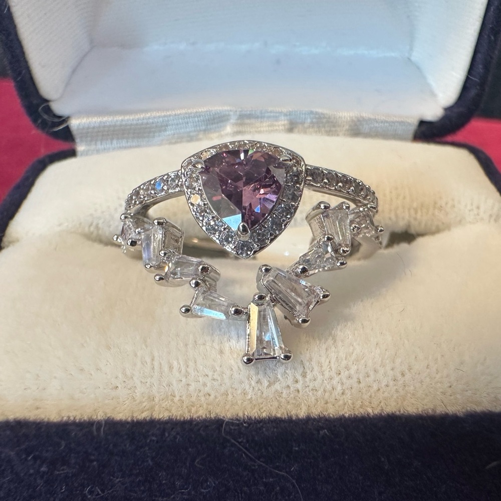 Bomb Party silver & purple ring size 9